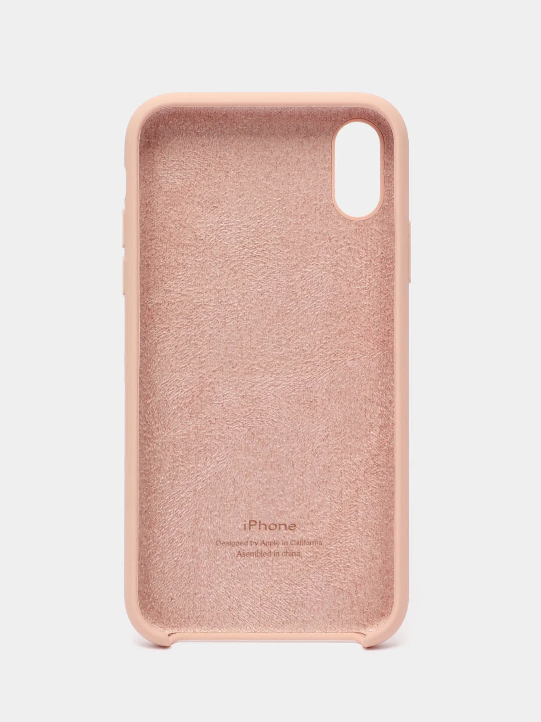 Бежевый меланж чехол Silicone Case для iPhone XR, с открытым низом