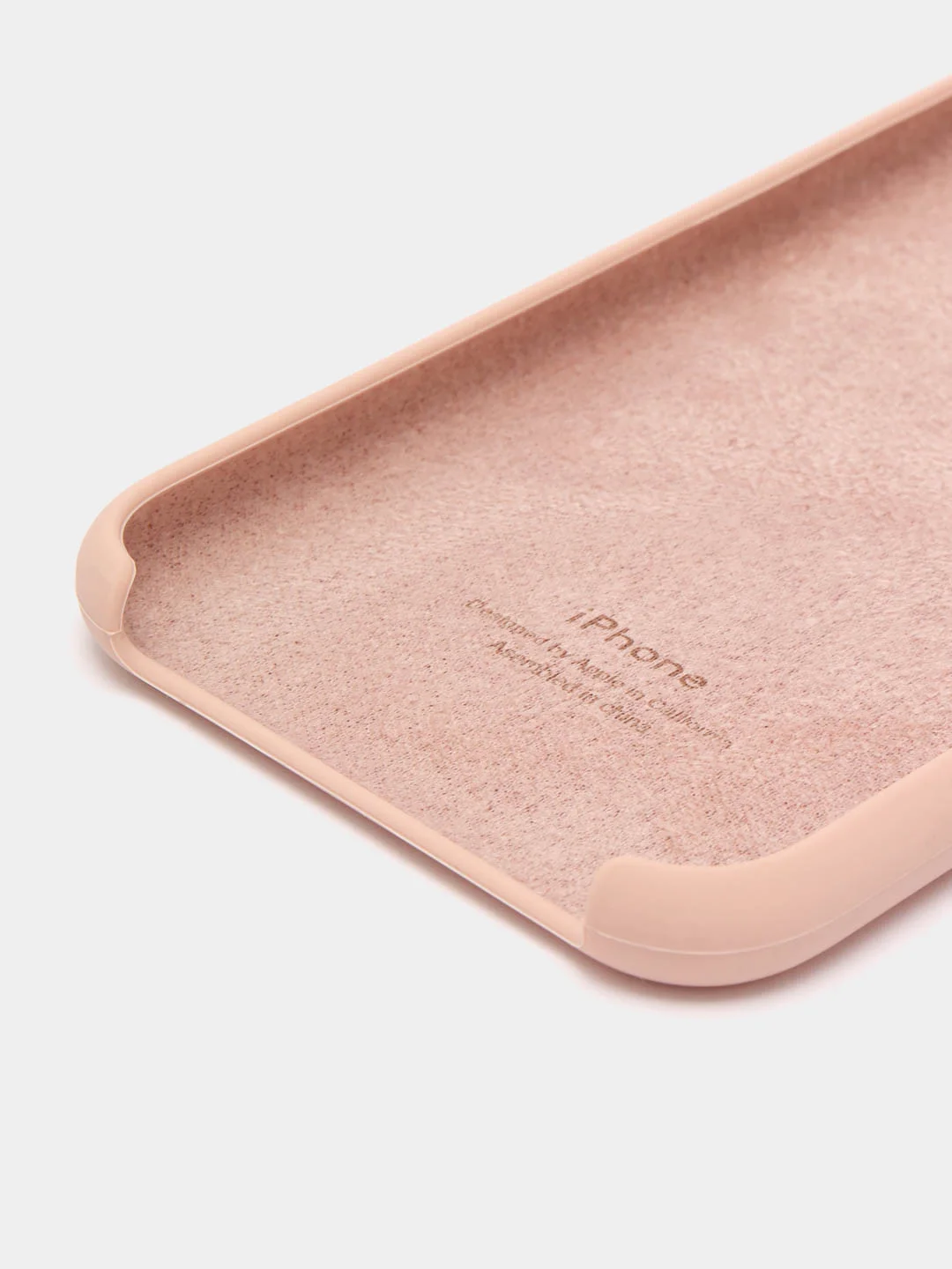 Бежевый меланж чехол Silicone Case для iPhone XR, с открытым низом