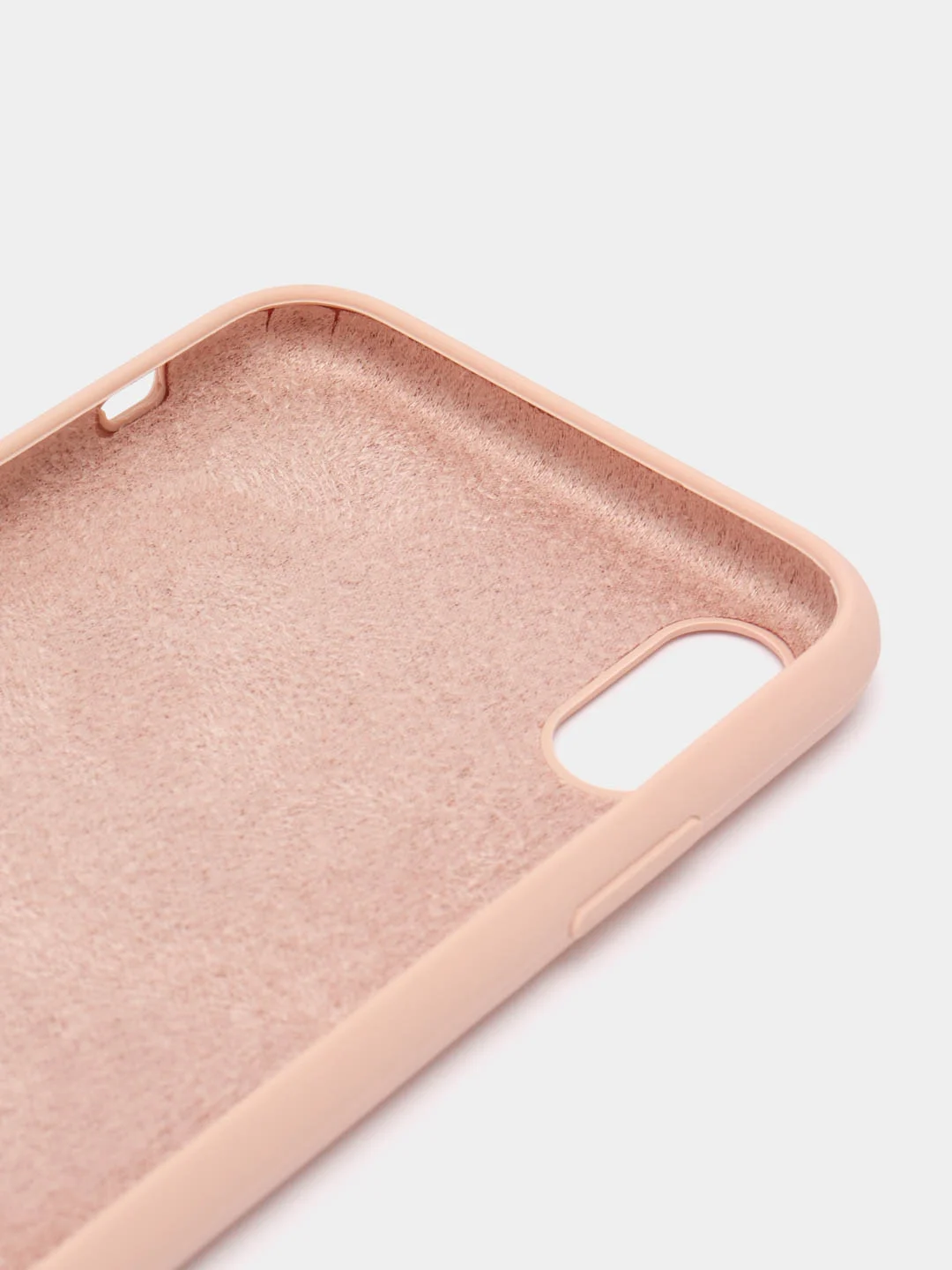 Бежевый меланж чехол Silicone Case для iPhone XR, с открытым низом