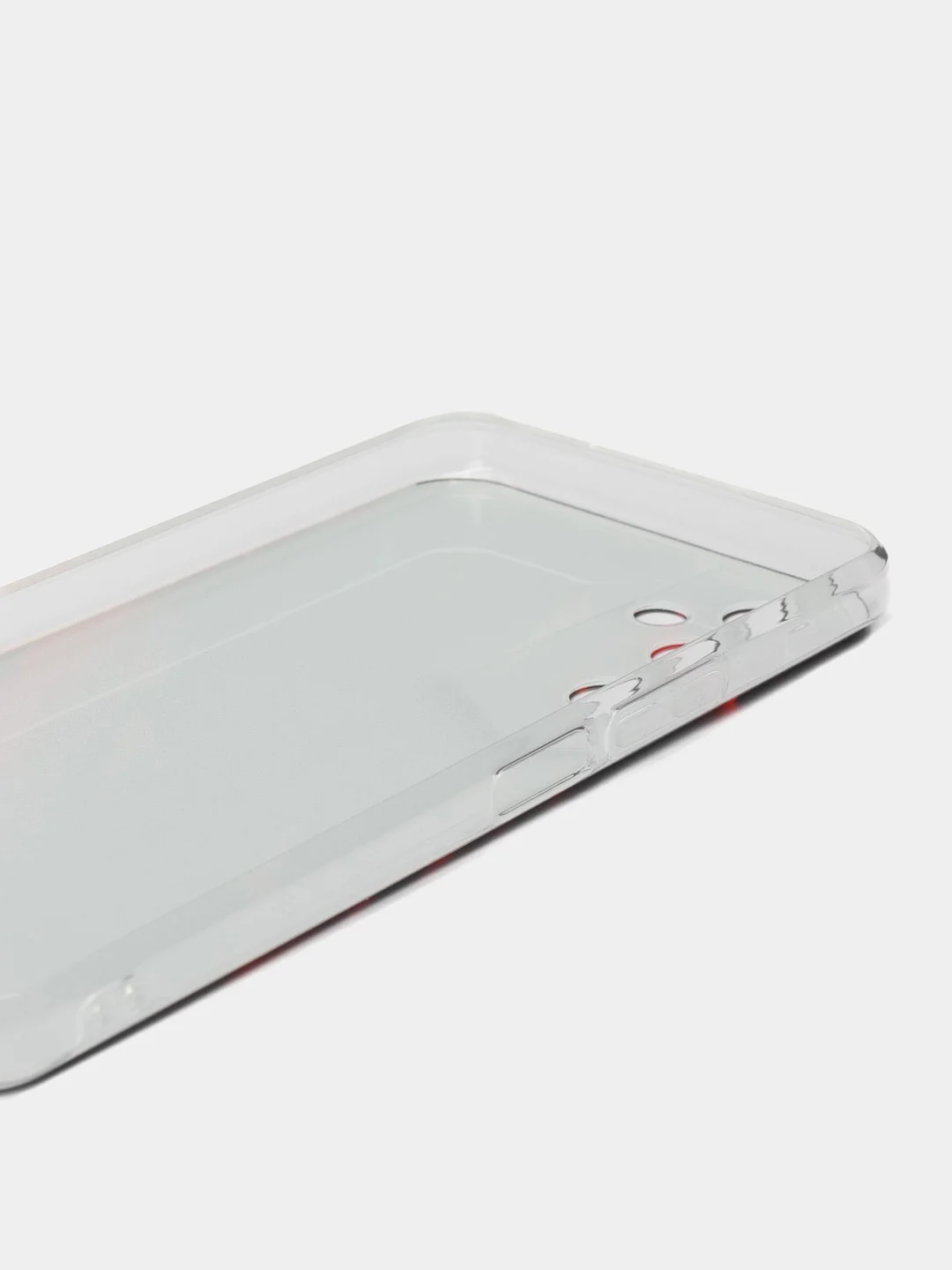 Красный чехол на Tecno Pova Neo 2 / Текно Пова Нео 2 прозрачный, с рисунком, защита камеры