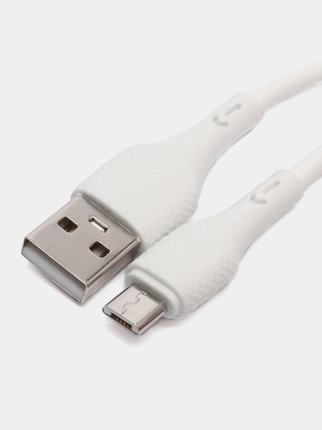 Белый кабель силиконовый Micro-USB