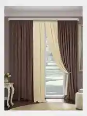 Коричневый комплект штор "Канвас"