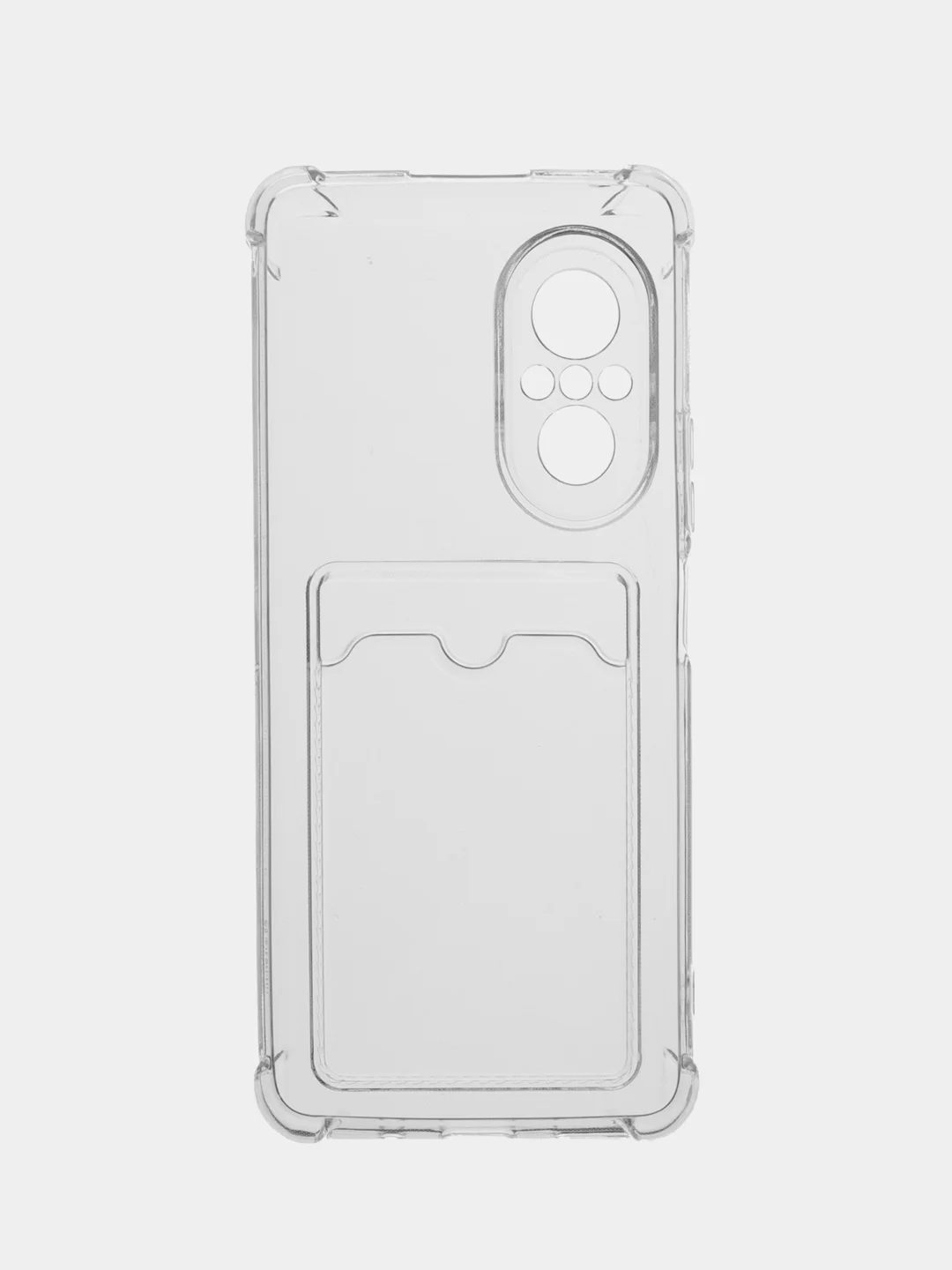 Прозрачный силиконовый чехол для Huawei nova 9 SE (Хуавей нова 9 СЕ), прозрачный, с карманом для карт