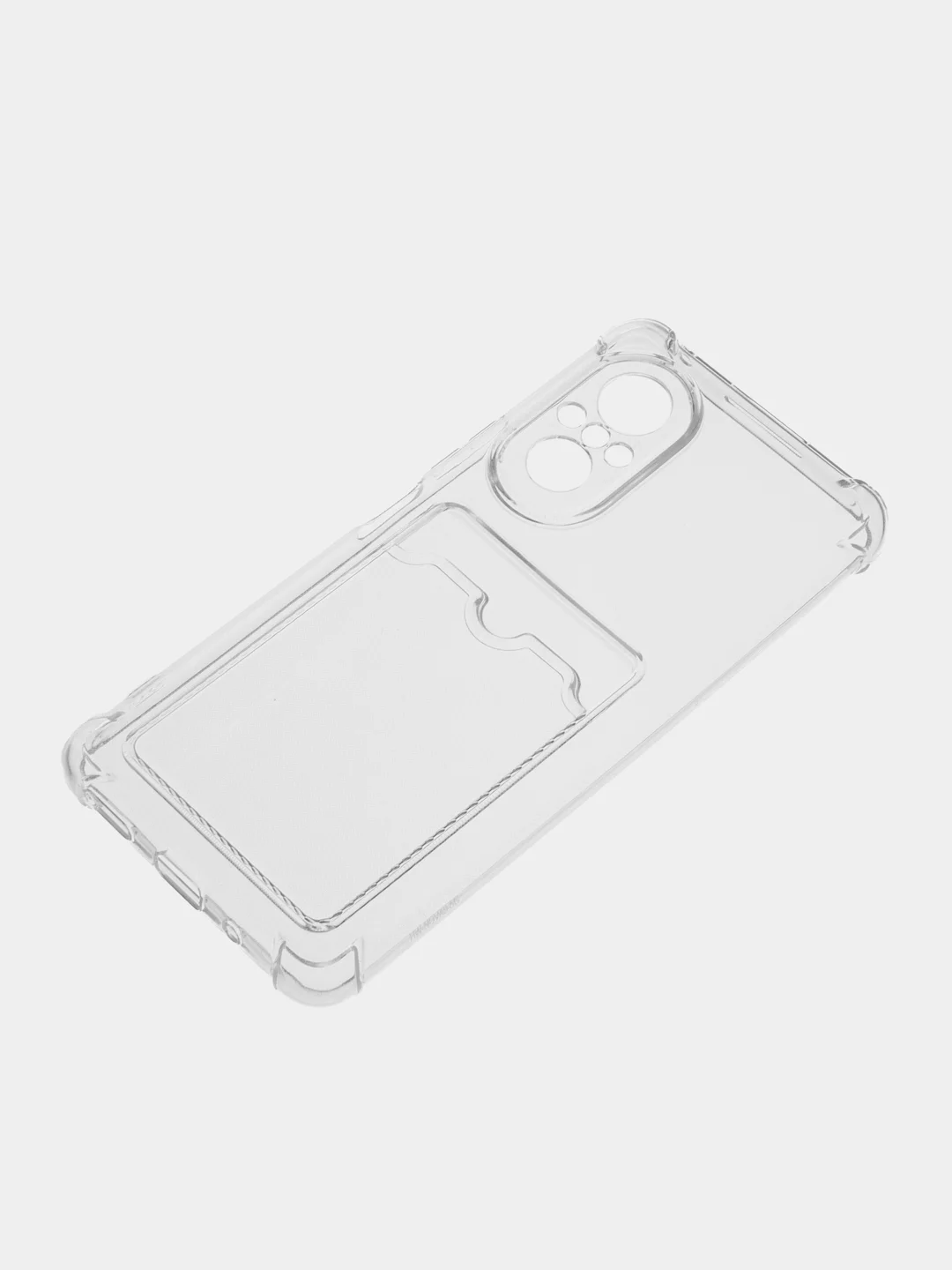 Прозрачный силиконовый чехол для Huawei nova 9 SE (Хуавей нова 9 СЕ), прозрачный, с карманом для карт