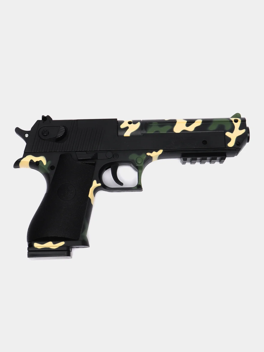 Зелёный хаки пистолет игрушечный Desert Eagle с глушителем, дигл оружие, подарок на 23 февраля