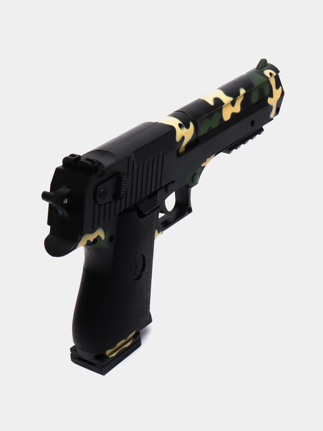 Зелёный хаки пистолет игрушечный Desert Eagle с глушителем, дигл оружие, подарок на 23 февраля