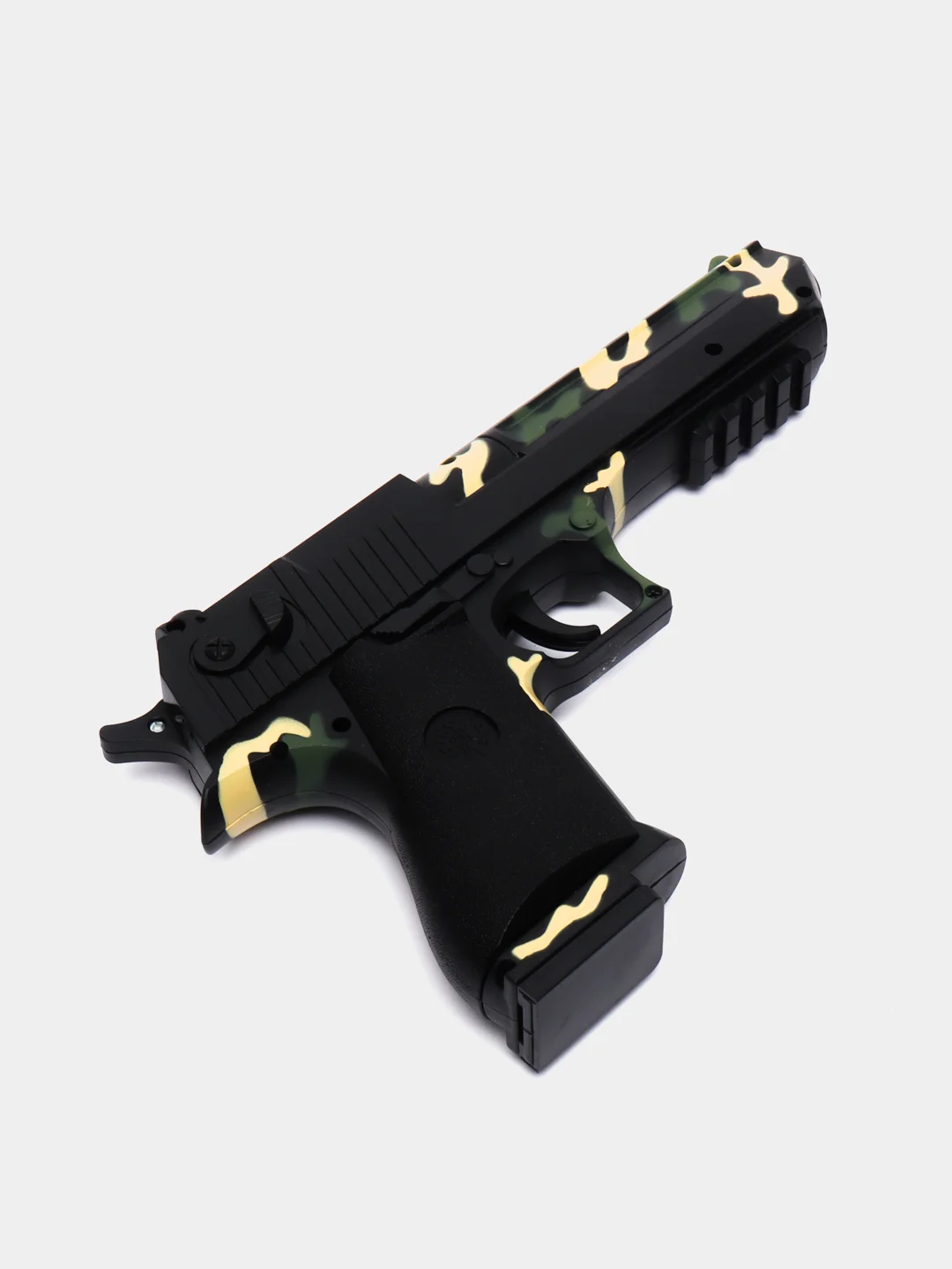 Зелёный хаки пистолет игрушечный Desert Eagle с глушителем, дигл оружие, подарок на 23 февраля