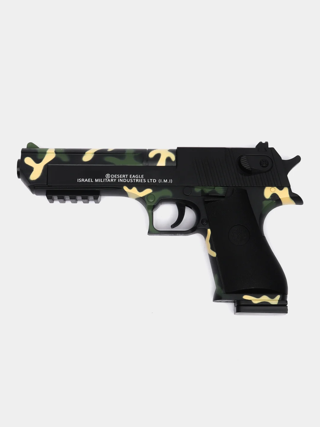 Зелёный хаки пистолет игрушечный Desert Eagle с глушителем, дигл оружие, подарок на 23 февраля
