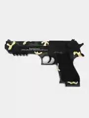Зелёный хаки пистолет игрушечный Desert Eagle с глушителем, дигл оружие, подарок на 23 февраля