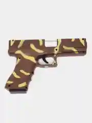 Хаки пистолет игрушечный перезаряжаемый Glock с глушителем, оружие, подарок на 23 февраля