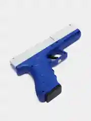 Синий пистолет игрушечный перезаряжаемый Glock с глушителем, оружие, подарок на 23 февраля