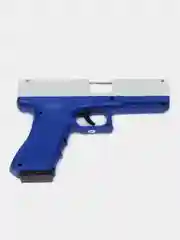 Синий пистолет игрушечный перезаряжаемый Glock с глушителем, оружие, подарок на 23 февраля
