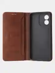 Коричневый чехол-книжка GQ для Honor X5 (4G) из высококачественной искусственной кожи
