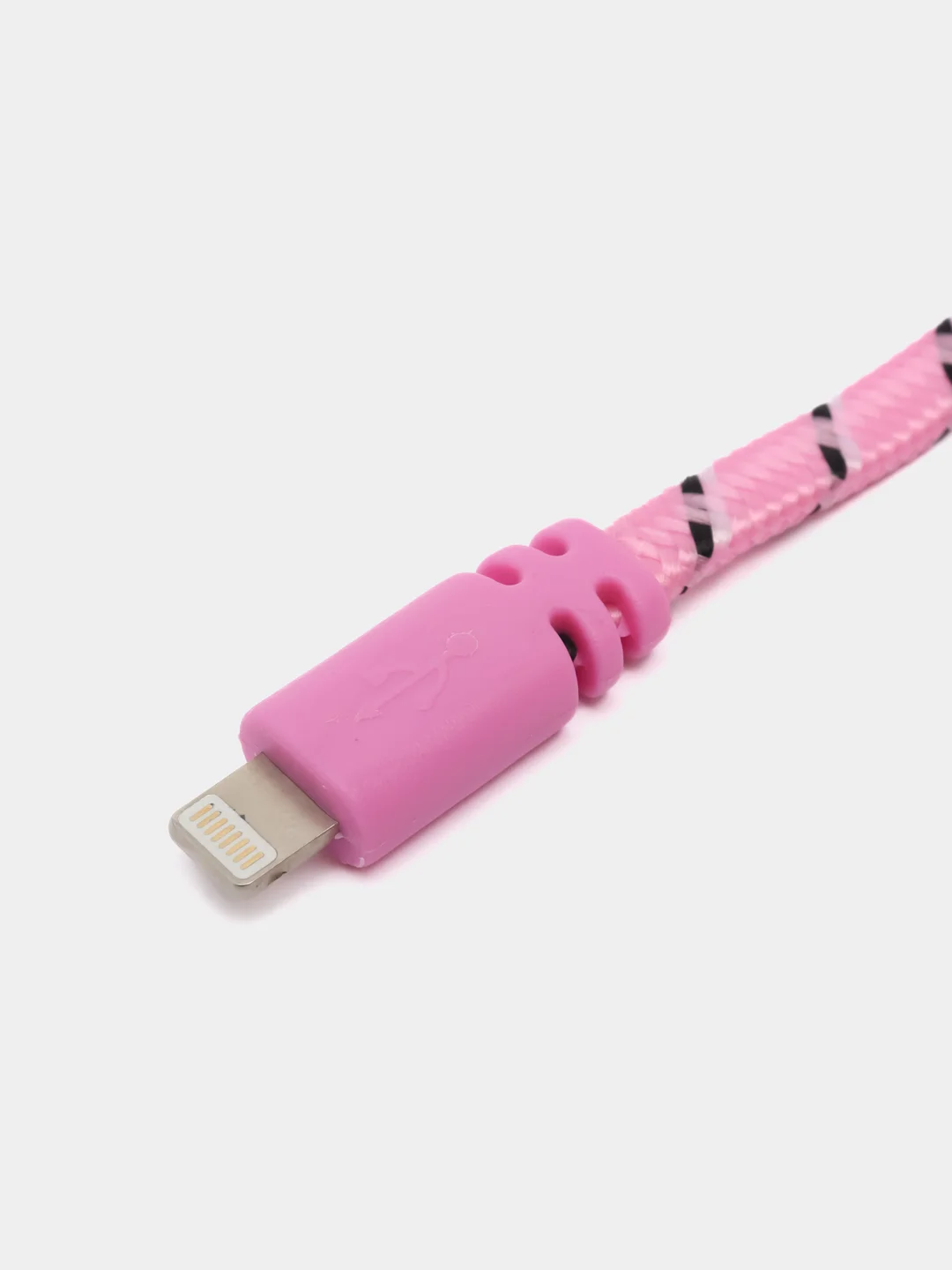 Розовый кабель Lightning, в оплетке