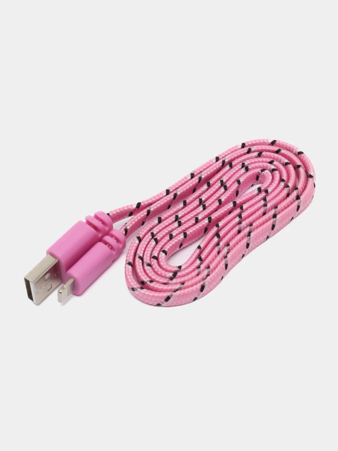 Розовый кабель Lightning, в оплетке