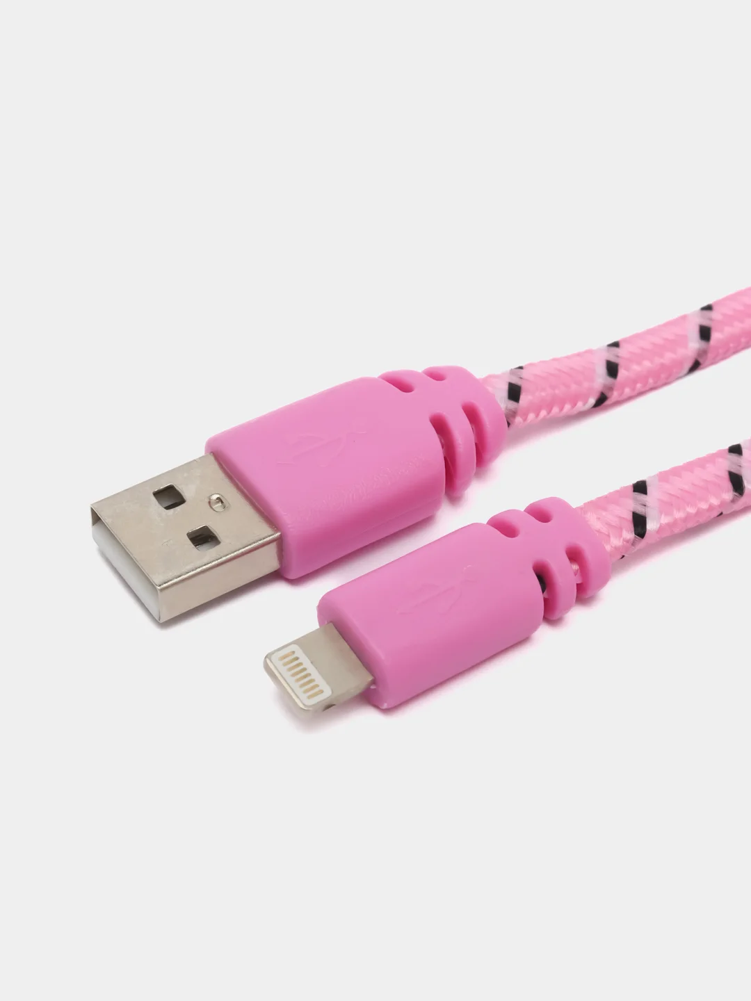 Розовый кабель Lightning, в оплетке