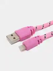 Розовый кабель Lightning, в оплетке
