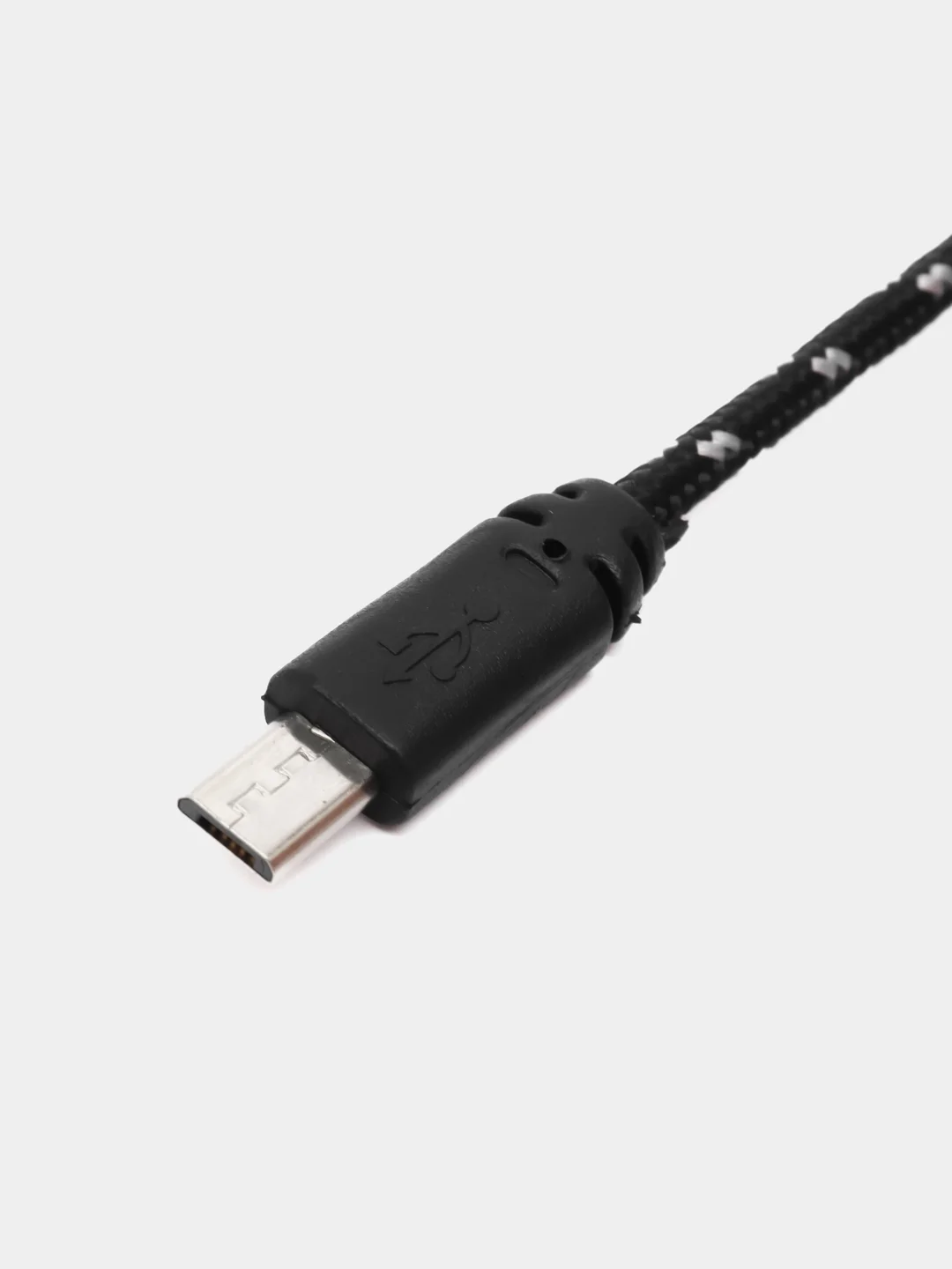 Черный кабель Micro USB в оплетке