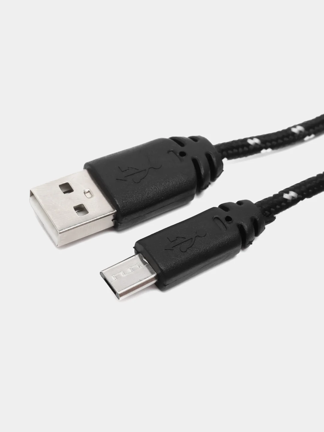 Черный кабель Micro USB в оплетке