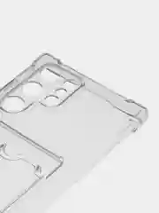Белый чехол SAMSUNG S22 ULTRA, карман для пластиковой карты и усиленные углы