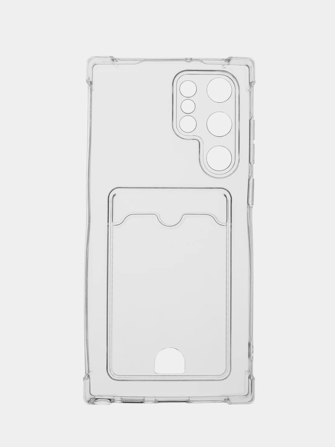 Белый чехол SAMSUNG S22 ULTRA, карман для пластиковой карты и усиленные углы