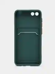 Зеленый силиконовый чехол для Honor 7A / 7А Prime / Хонор 7S / Huawei Y5 2018 / Y5 Lite, с карманом для карт, прозрачный