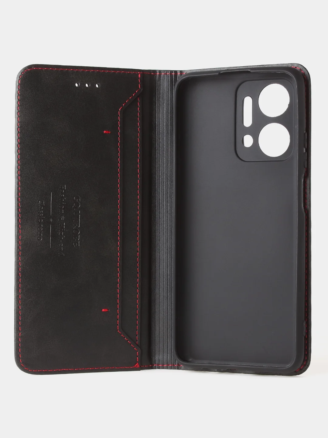 Черный чехол-книжка GQ для Honor X7A Plus / Honor X7A из высококачественной искусственной кожи
