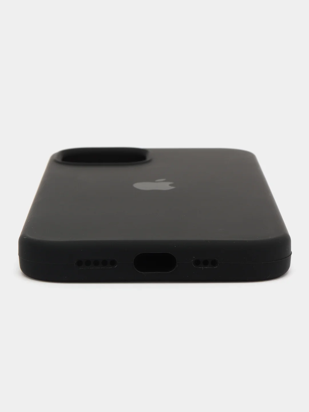 Черный чехол Silicone Case iPhone 11, 12, 13, 14, Pro, Pro Max, с закрытым низом, кейс