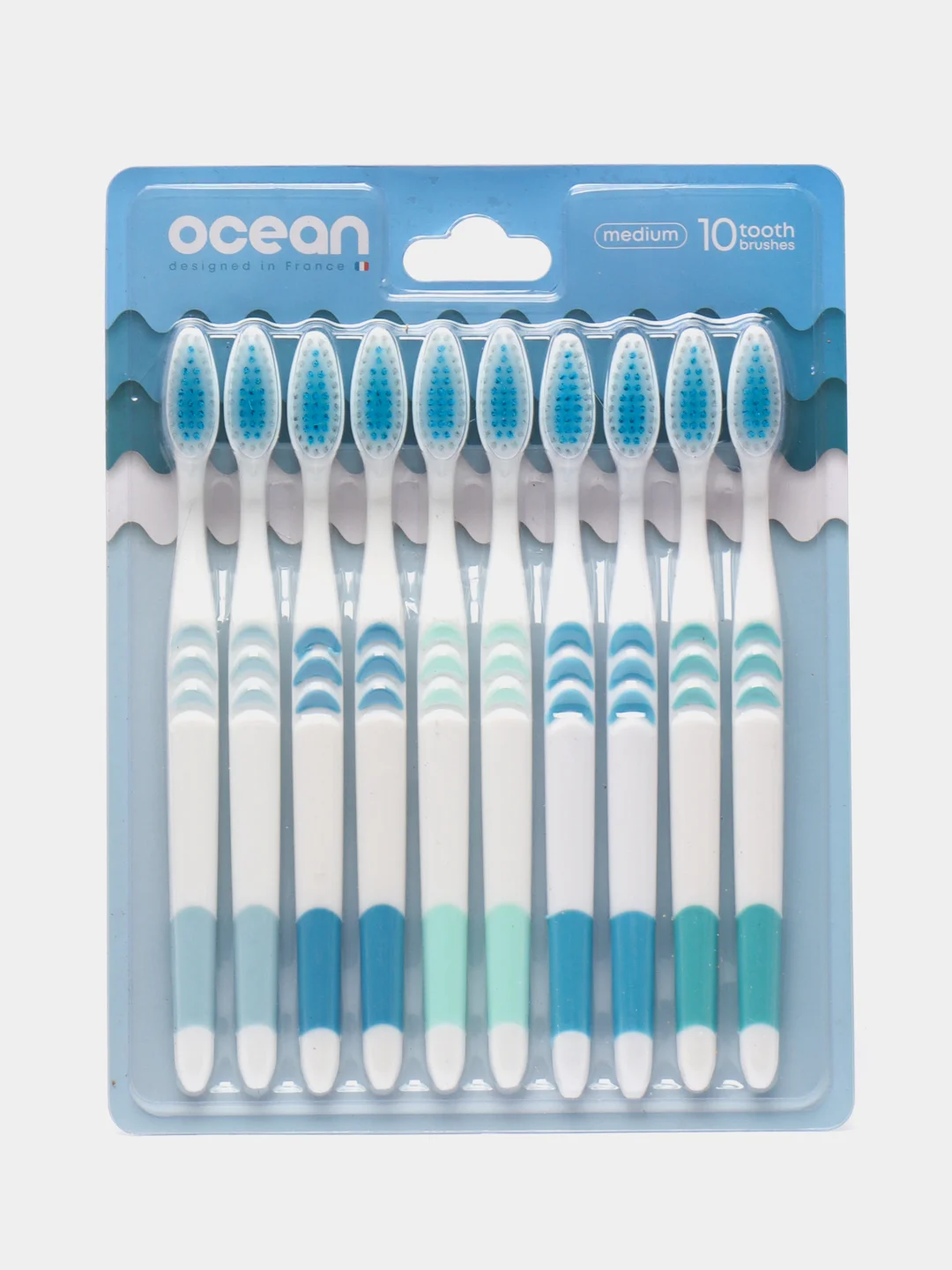 Набор зубных щеток средней жесткости Ocean, 10 штук