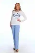 Пижама женская с брюками и с длинным рукавом