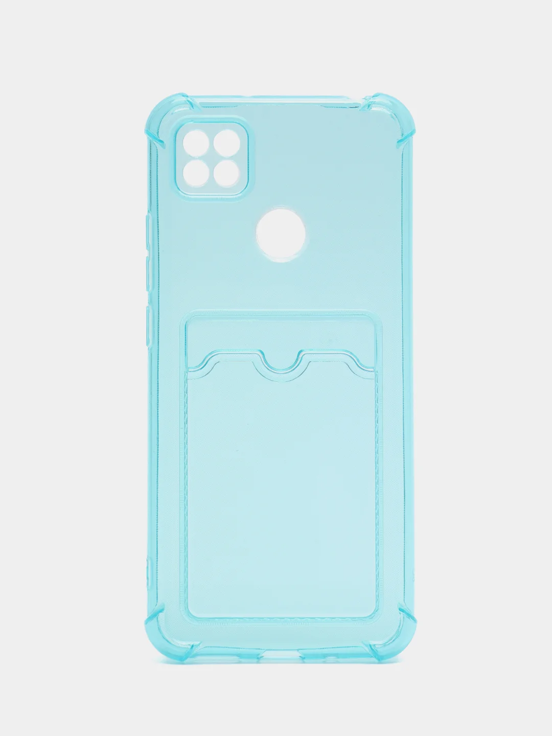 Лазурный силиконовый чехол Xiaomi Redmi 9C 10A Сяоми Редми 9С 10А, с карманом для карт, прозрачный