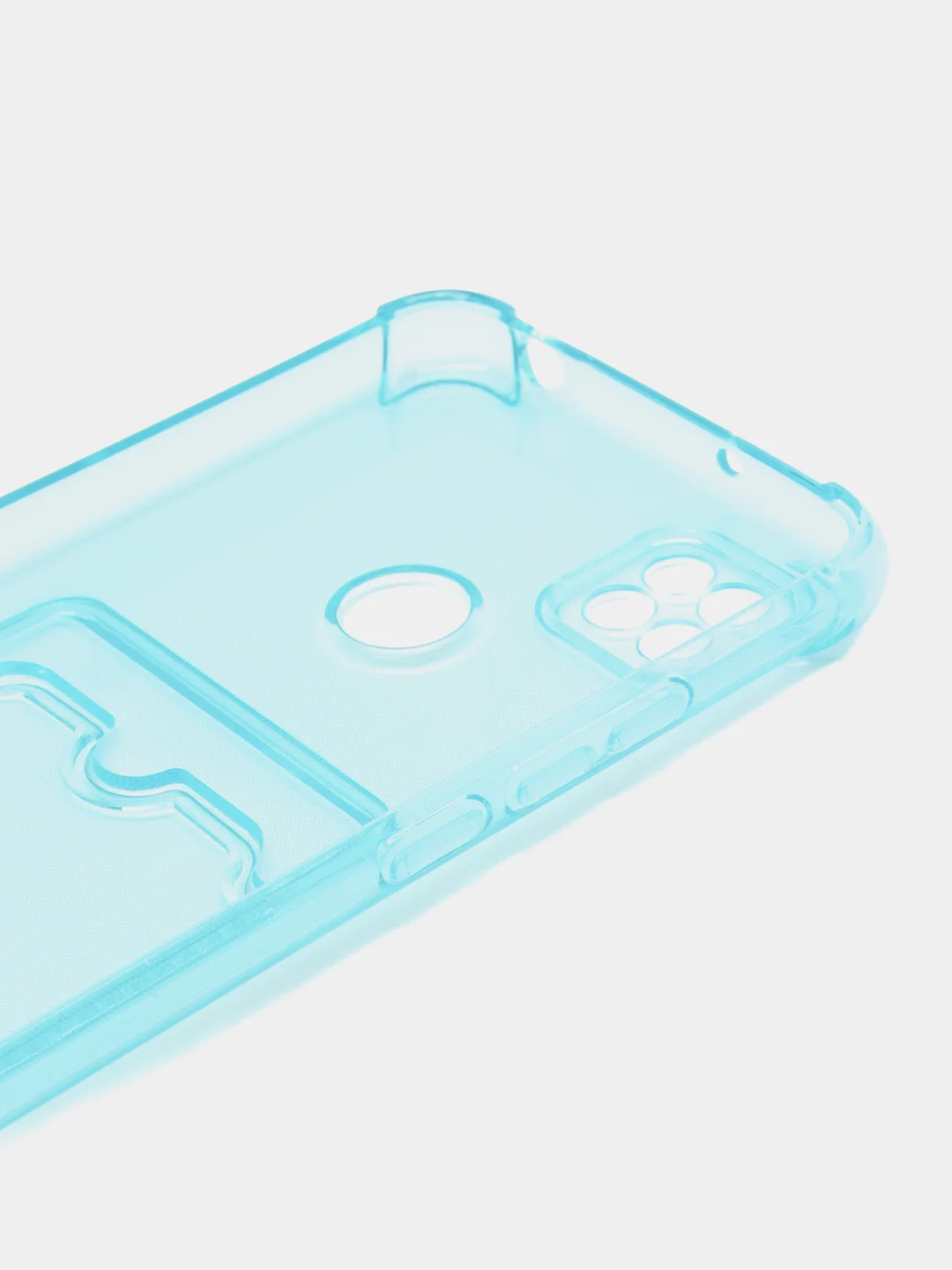 Лазурный силиконовый чехол Xiaomi Redmi 9C 10A Сяоми Редми 9С 10А, с карманом для карт, прозрачный