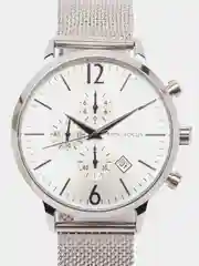 Серебряный мужские наручные часы Mini Focus MF0185G, с хронографом, в подарочной упаковке