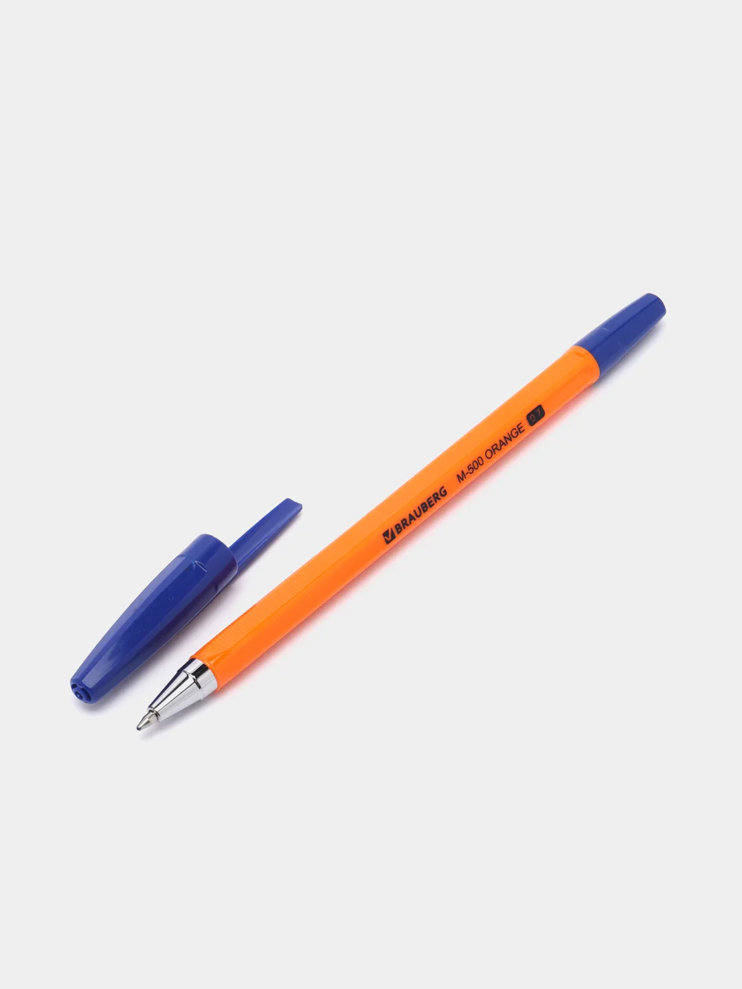 Ручки шариковые синие BRAUBERG "M-500 ORANGE", НАБОР 10 шт., линия 0,35мм, 143951