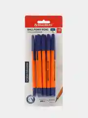 Ручки шариковые синие BRAUBERG "M-500 ORANGE", НАБОР 10 шт., линия 0,35мм, 143951