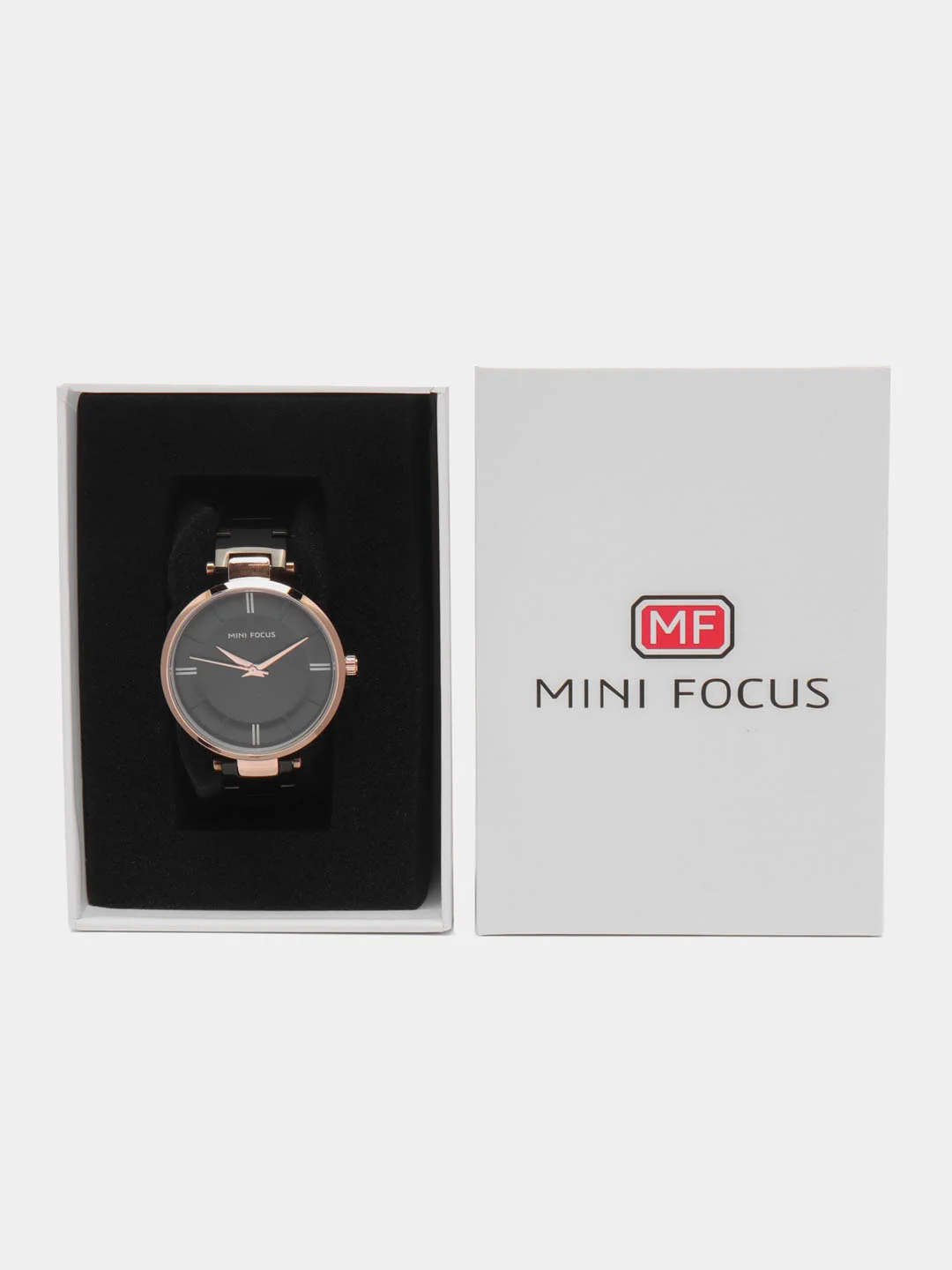 Черный женские наручные часы Mini Focus MF0235L, в подарочной упаковке