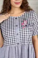 Серый платье женское из хлопка, большие размеры