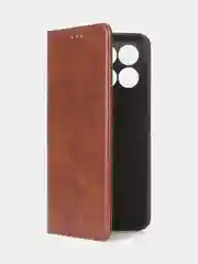 Коричневый чехол-книжка GQ для Honor X8A из высококачественной искусственной кожи