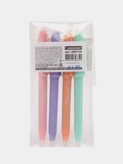 Ручка стираемая гелевая (пиши-стирай) Brauberg Soft&silk Pastel, синяя, 4 штуки, 880736