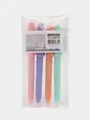 Ручка стираемая гелевая (пиши-стирай) Brauberg Soft&silk Pastel, синяя, 4 штуки, 880736