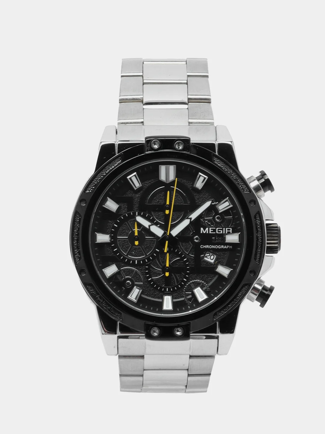 Серебряный мужские наручные часы Megir MS2108G, с хронографом, в подарочной упаковке