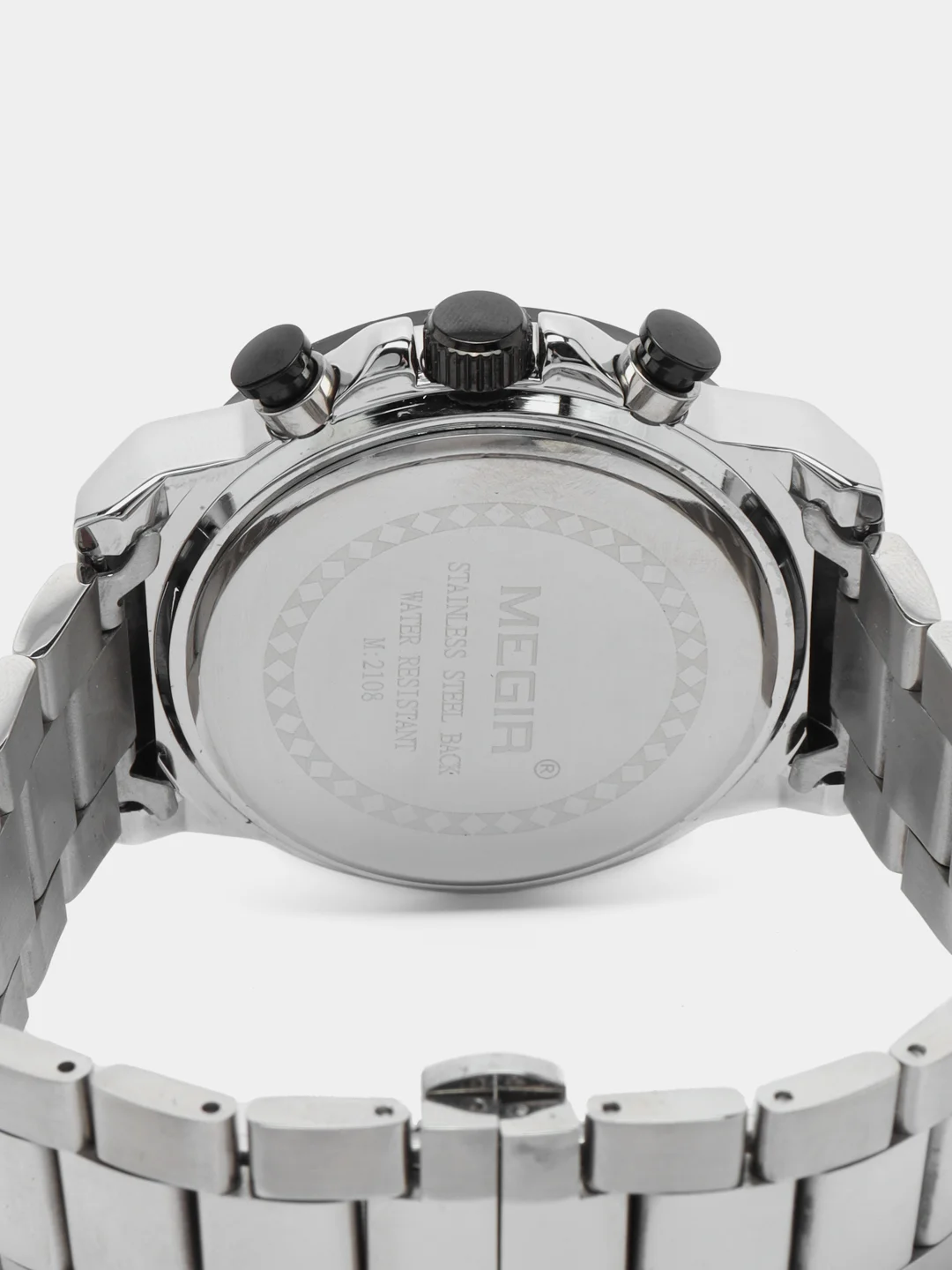 Серебряный мужские наручные часы Megir MS2108G, с хронографом, в подарочной упаковке