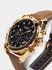 Золотой мужские наручные часы Megir ML2094G, с хронографом, в подарочной упаковке