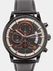 Карамельный мужские наручные часы Dedima D-159, с кожаным ремешком и хронографом