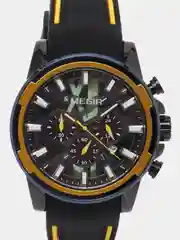 Желтый мужские наручные часы Megir MN2133G с хронографом, в подарочной упаковке