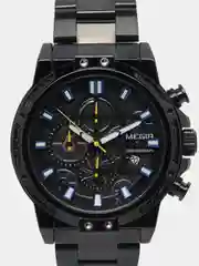 Черный мужские наручные часы Megir MS2108G, с хронографом, в подарочной упаковке