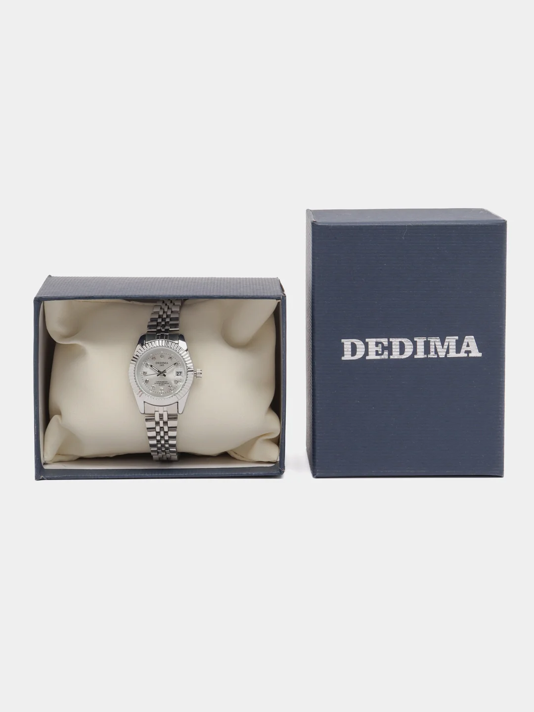 Серебряный наручные часы Dedima D-188, женские, с календарём, в подарочной упаковке