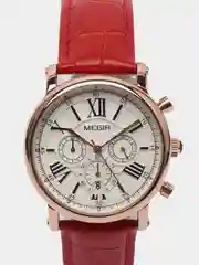 Красный женские наручные часы  Megir ML2058LRE, с хронографом, в подарочной упаковке