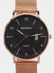 Бронзовый мужские наручные часы Dedima D-185, с календарём, в подарочной упаковке