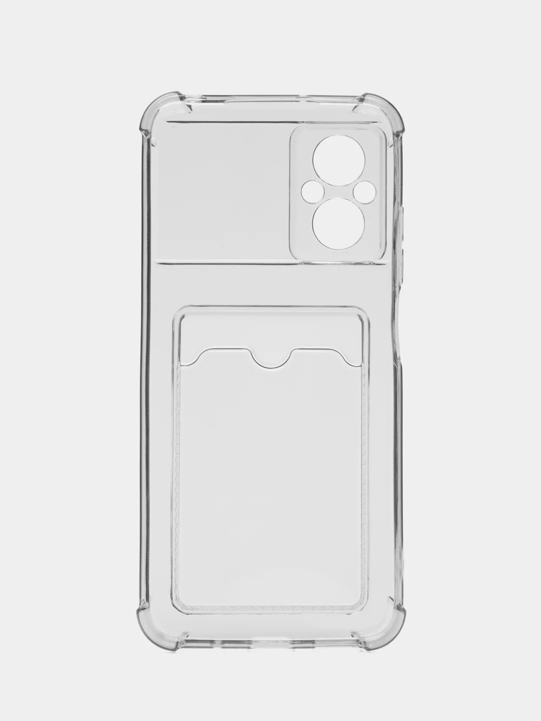 Черный чехол для Xiaomi Poco M5 / Сяоми Поко М5 прозрачный, с карманом для карты